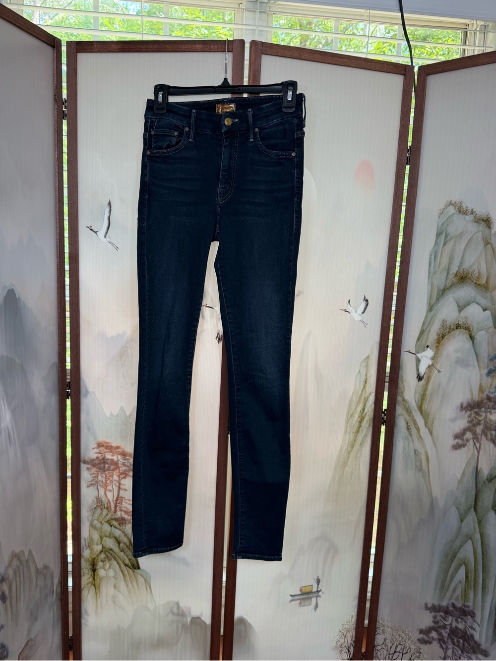 MOTHER Dark Blue The Looker Ankle Skinny Jeans - Picture 2 of 8